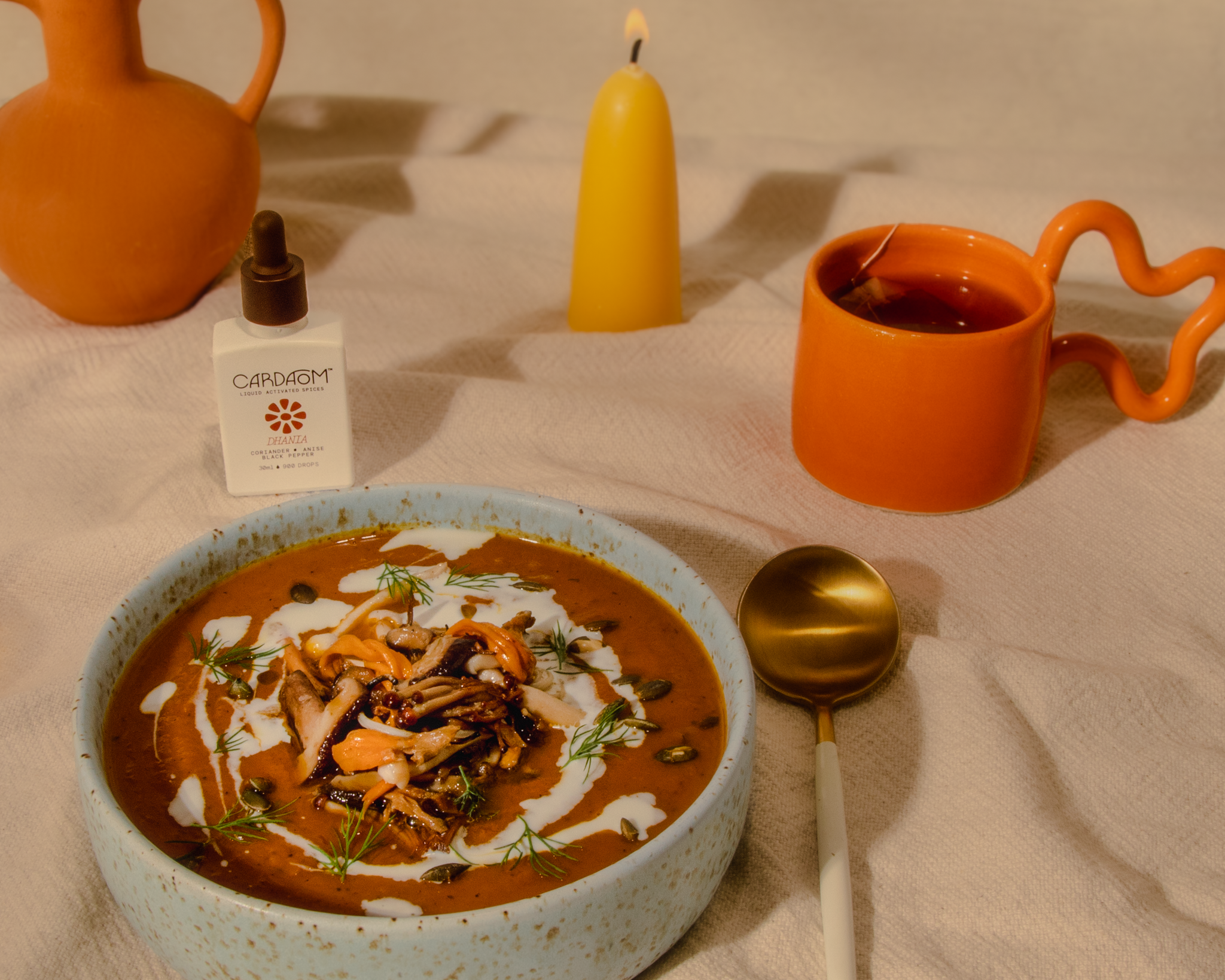 GOCHUJANG SWEET POTATO SOUP with DHANIA ✽