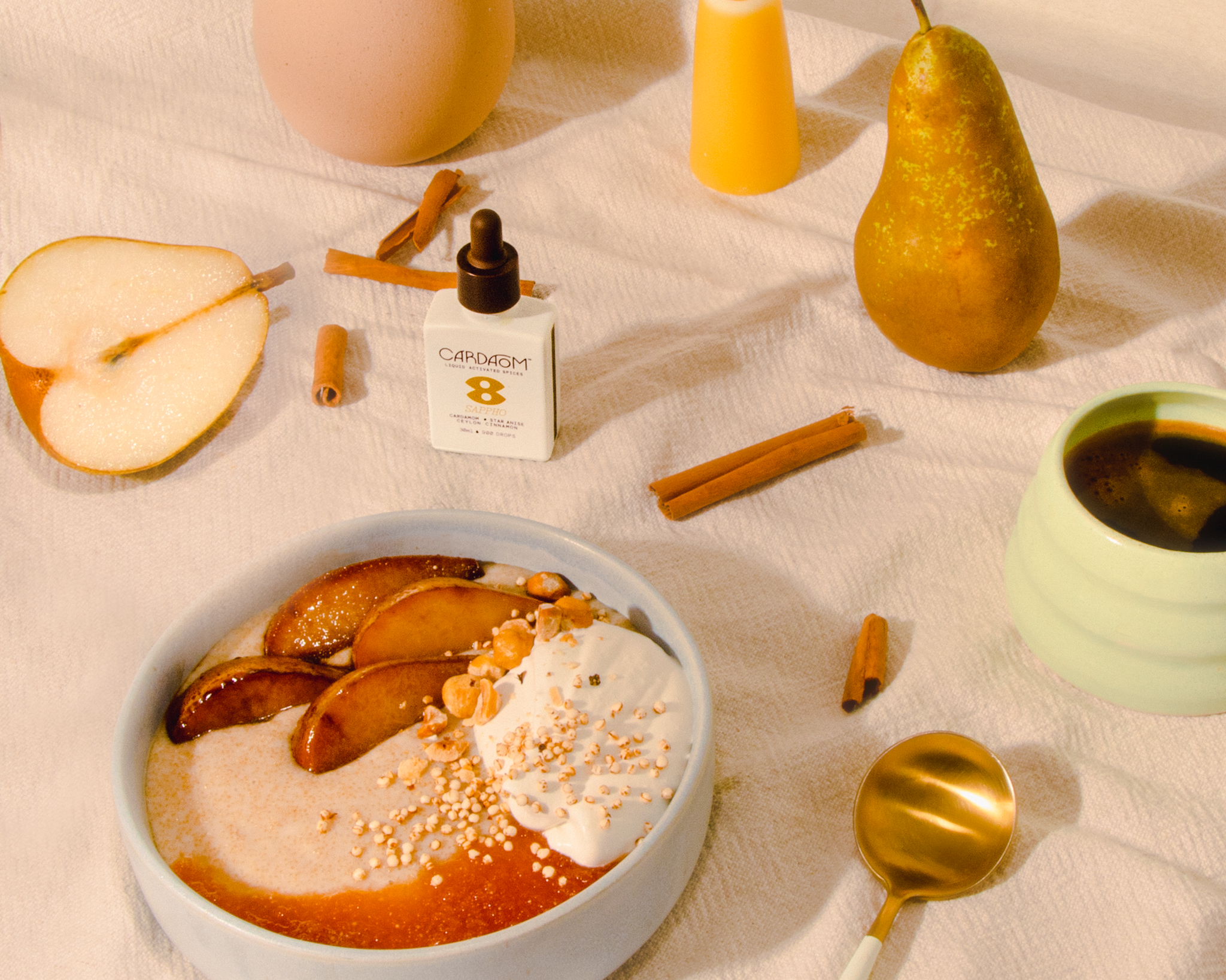 ꙮ MILLET PORRIDGE & MAPLE POACHED PEARS 🍐 with SAPPHO ꙮ