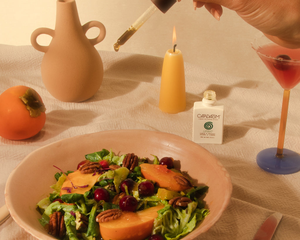 APPLE & PERSIMMON SALAD WITH TOASTED PECANS